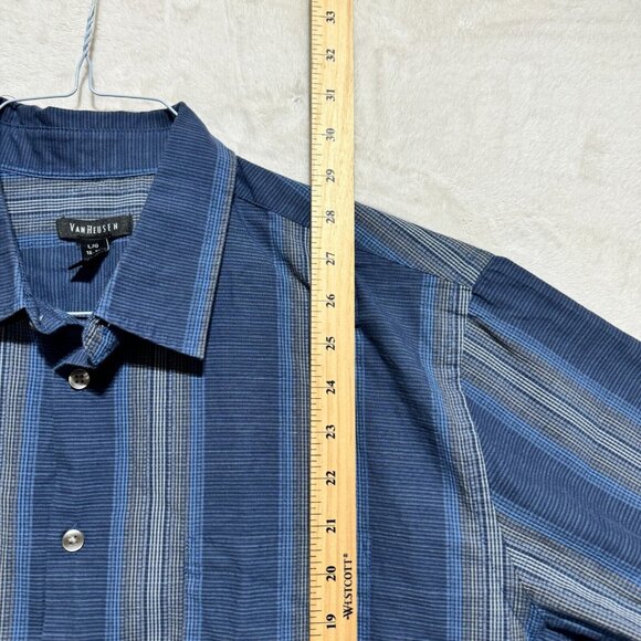 Van Heusen Fit Blue Dress Shirt Short Sleeve Mens Large 16-16.5 - Picture 9 of 10